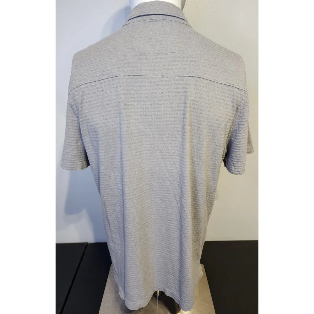 Banana Republic Men's Large Gray Polo Shirt‎ Double Pocket Tee